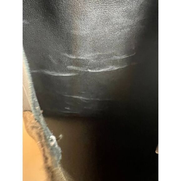 Ter et Bantine Brown Virgin Wool and Black Lamb Skin Leather Dress Sz. 42 (US 6) - Picture 9 of 9